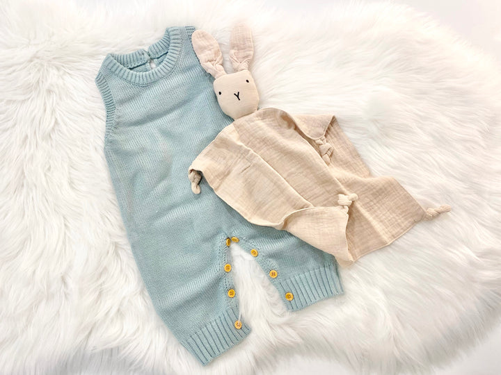 Baby Boys Blue Knitted Romper John Johns Outfit