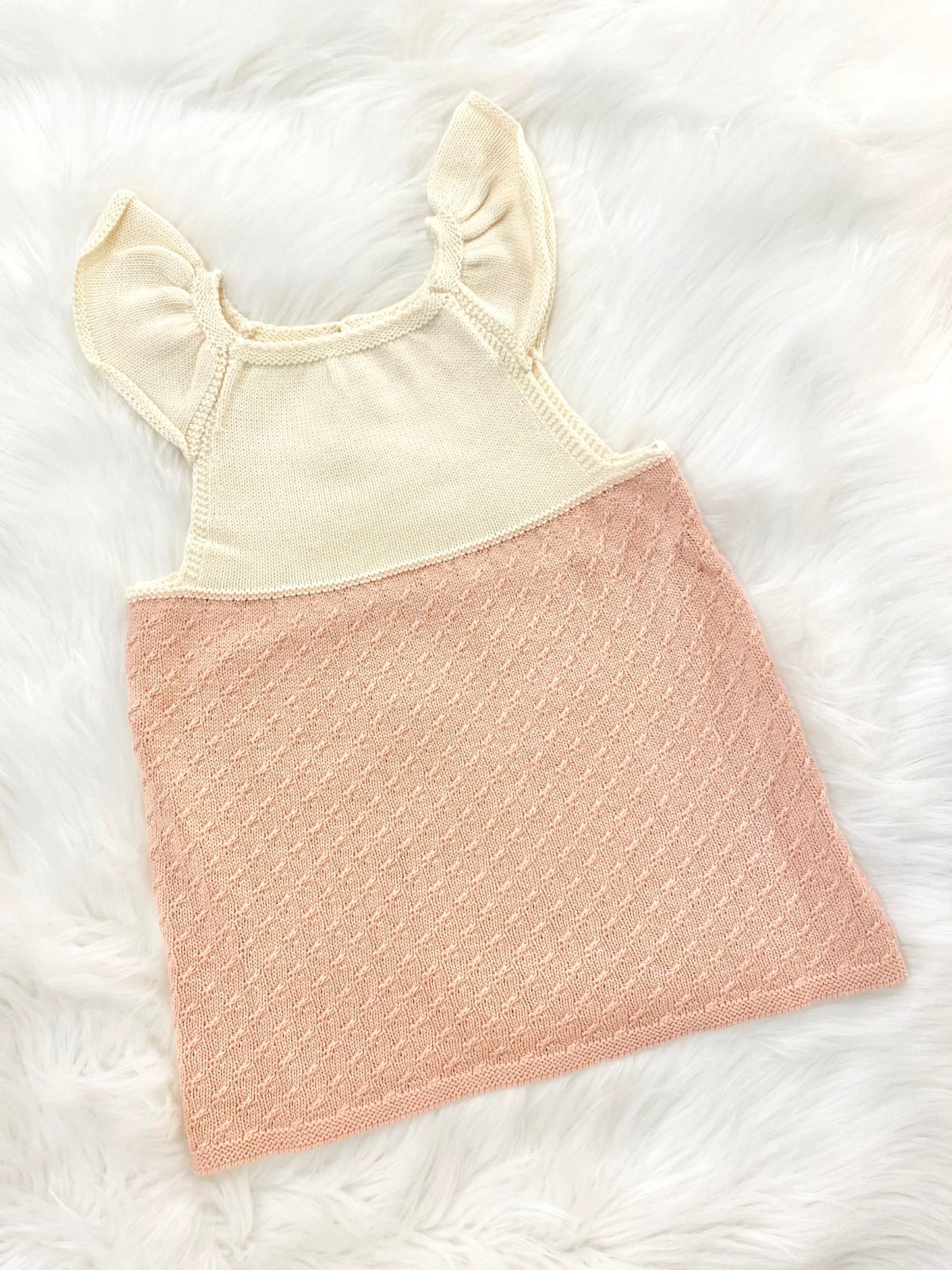 Blush Pink and Cream Knitted Dress