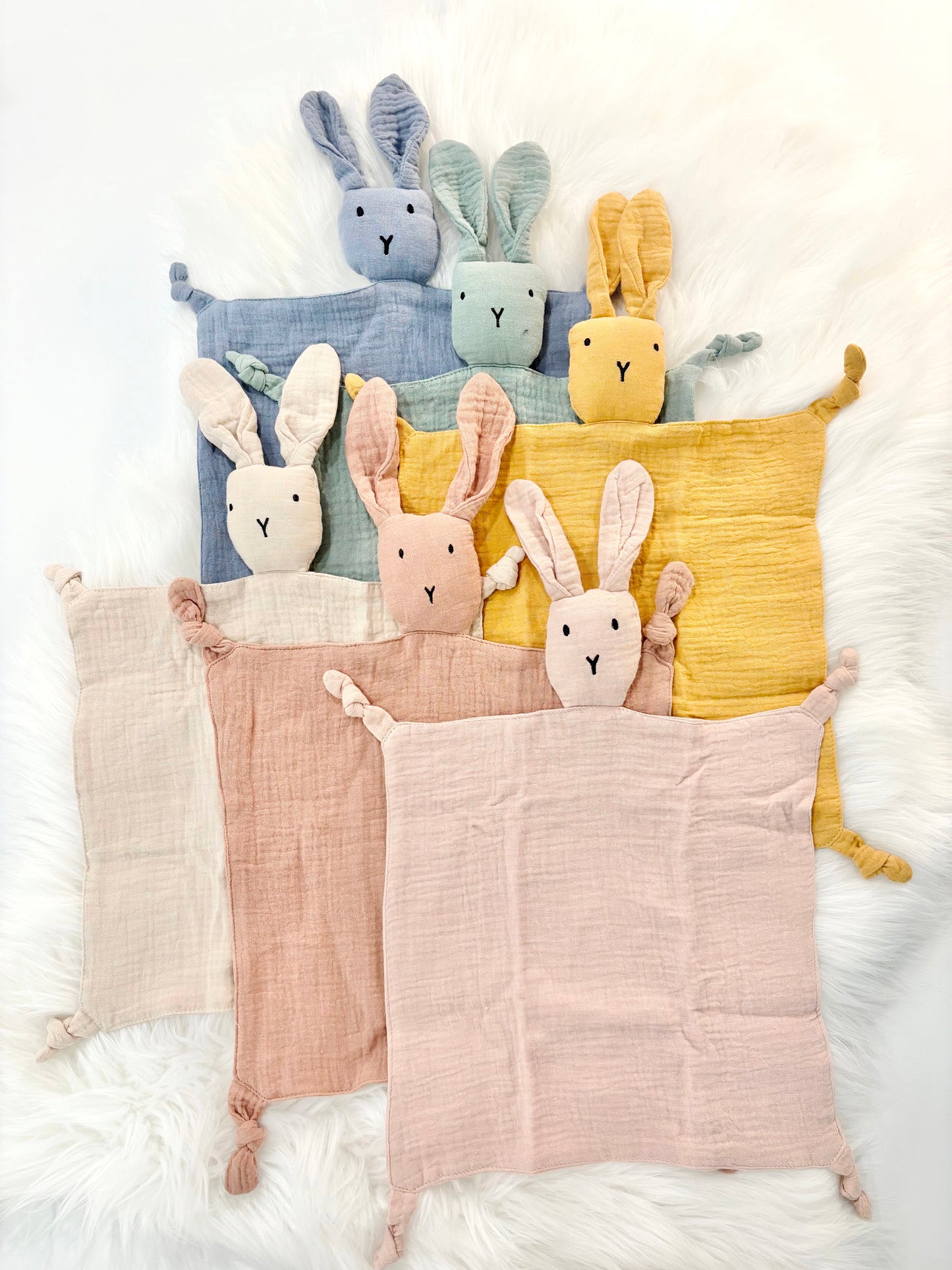 Newborn Muslin Security Blanket Lovey Bunny Comforter Baby Gift