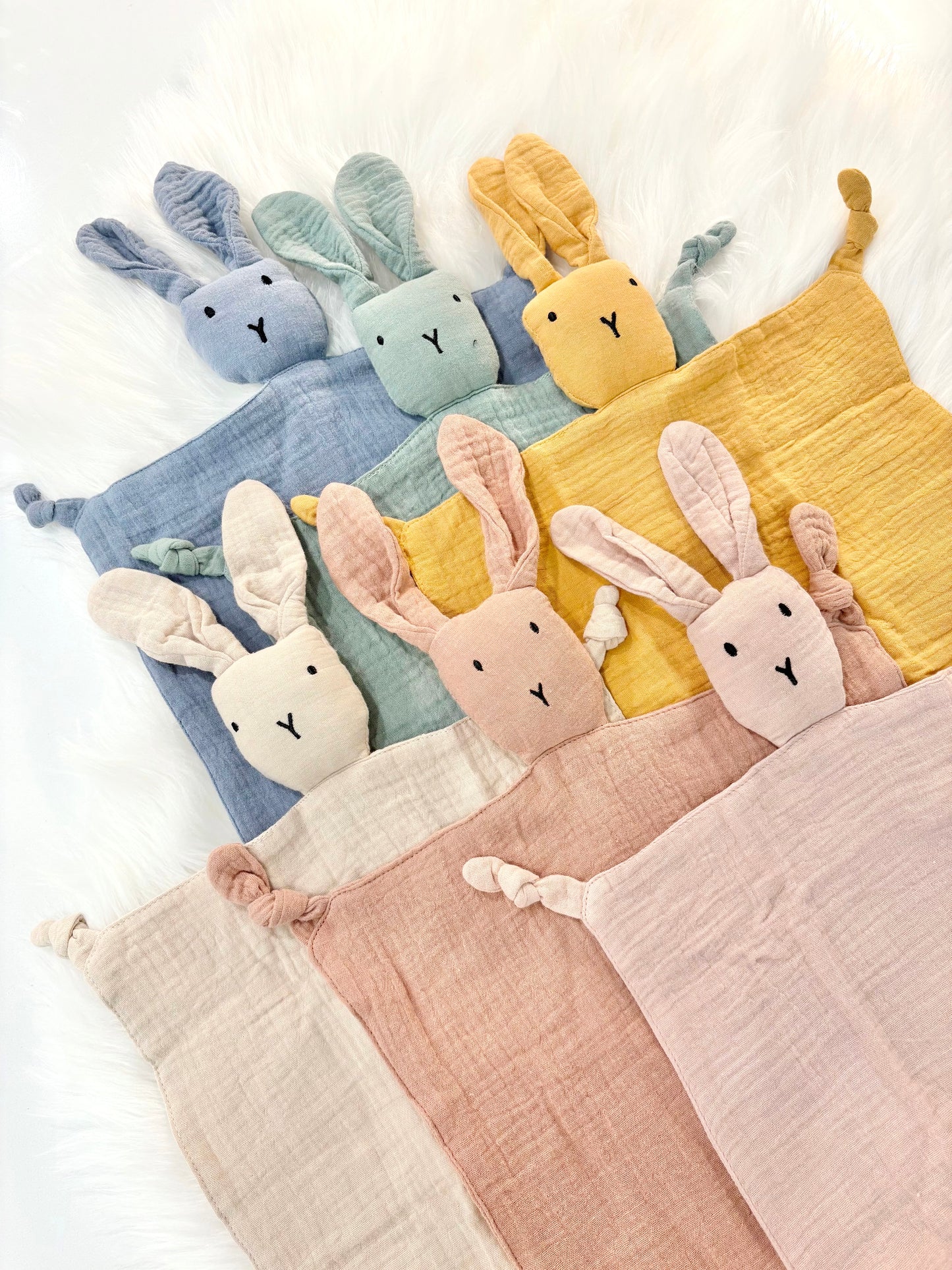 Newborn Muslin Security Blanket Lovey Bunny Comforter Baby Gift