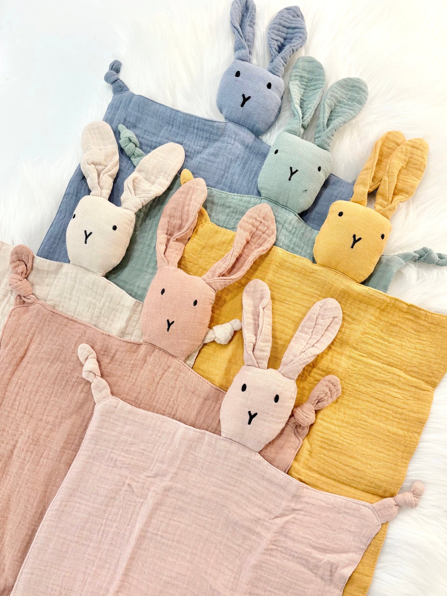 Newborn Muslin Security Blanket Lovey Bunny Comforter Baby Gift