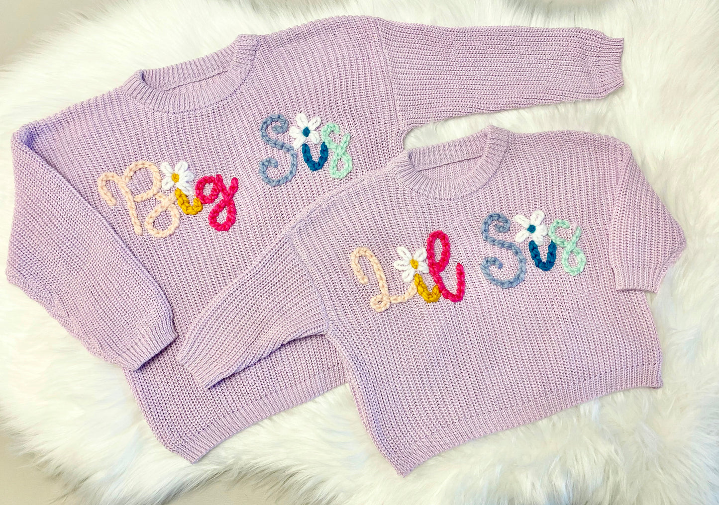 Kids Hand Embroidered Oversized Toddler Sweater with Name