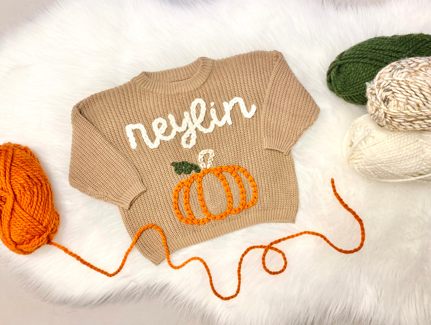 Personalized Pumpkin Sweater for Baby & Toddler Boys & Girls