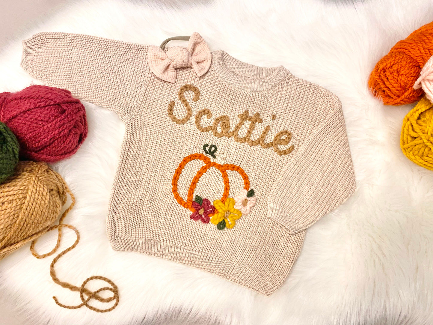 Personalized Pumpkin Sweater for Baby & Toddler Boys & Girls
