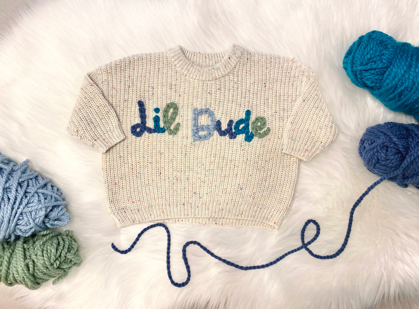 Boys Hand Embroidered Baby Sweater with Name