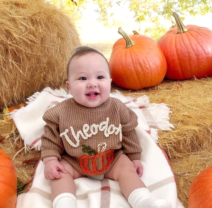 Personalized Pumpkin Sweater for Baby & Toddler Boys & Girls