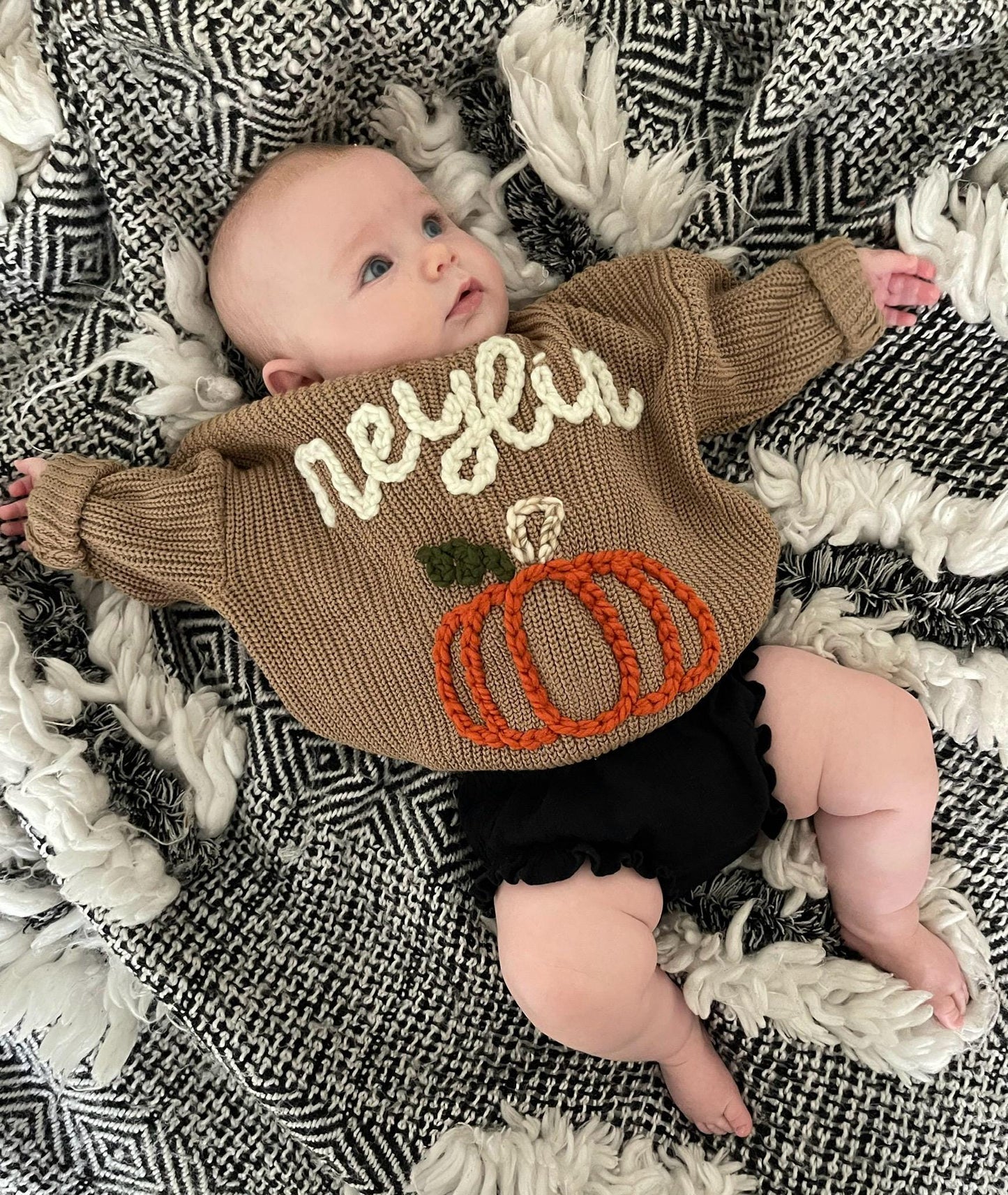 Personalized Pumpkin Sweater for Baby & Toddler Boys & Girls