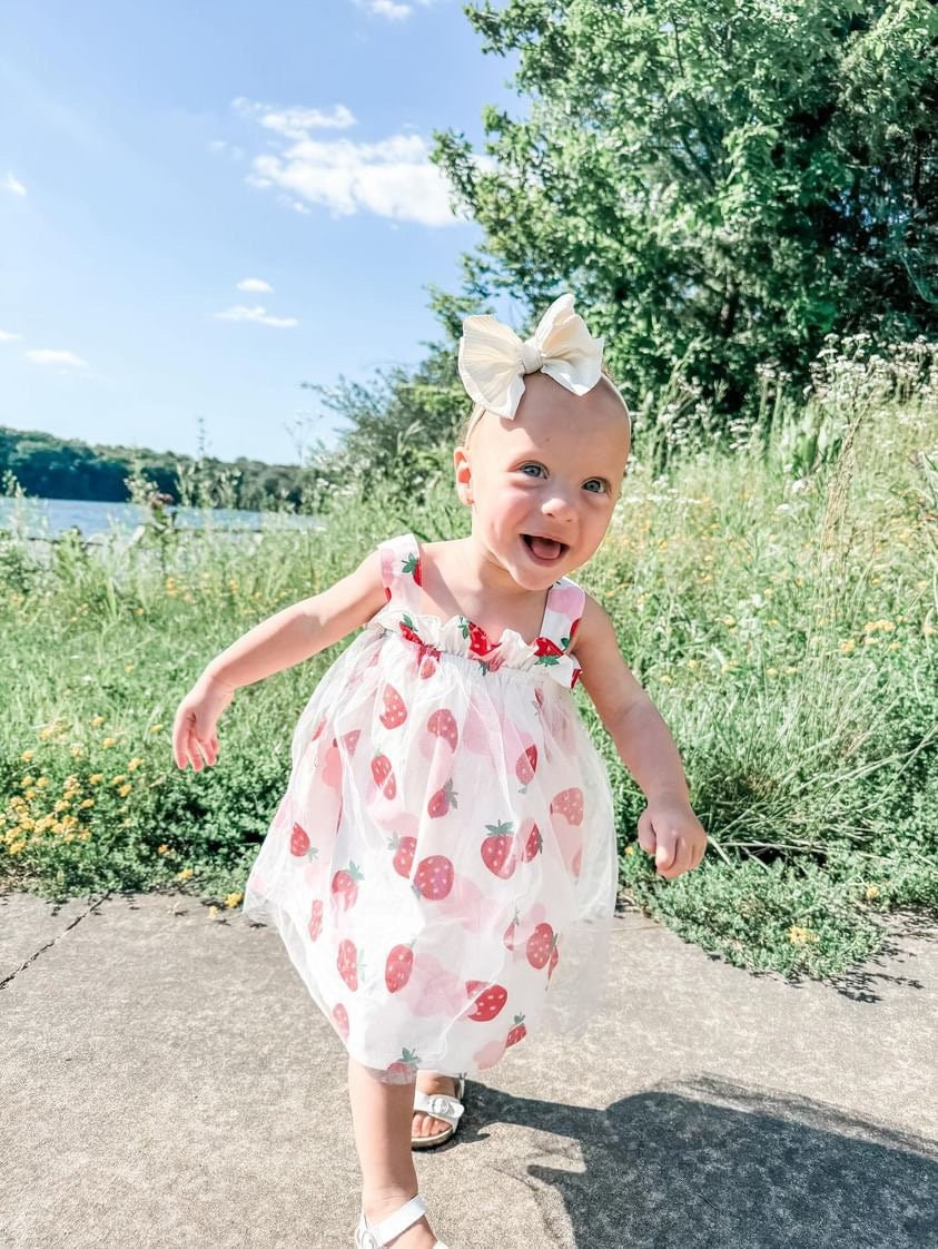 Girls Berry First Birthday Strawberry Tulle Dress - 9-12 months Girls Berry First Birthday Strawberry Tulle Dress - 9-12 months
