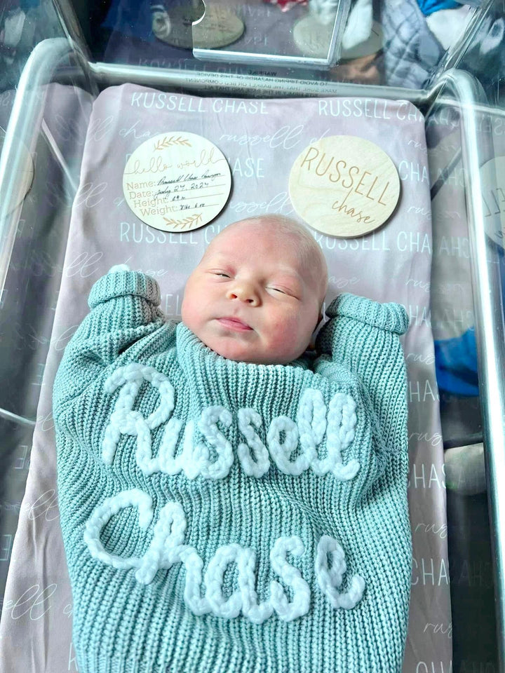 Baby Boy Gift custom baby name sweater hand embroidered gift, Brown beige cream neutral toddler baby sweater with name personalized, Custom Baby Name Sweater, Oversized Fall Sweater for Baby, toddler sweater, baby boys sweater blue newborn boy, the mod mango baby boutique co