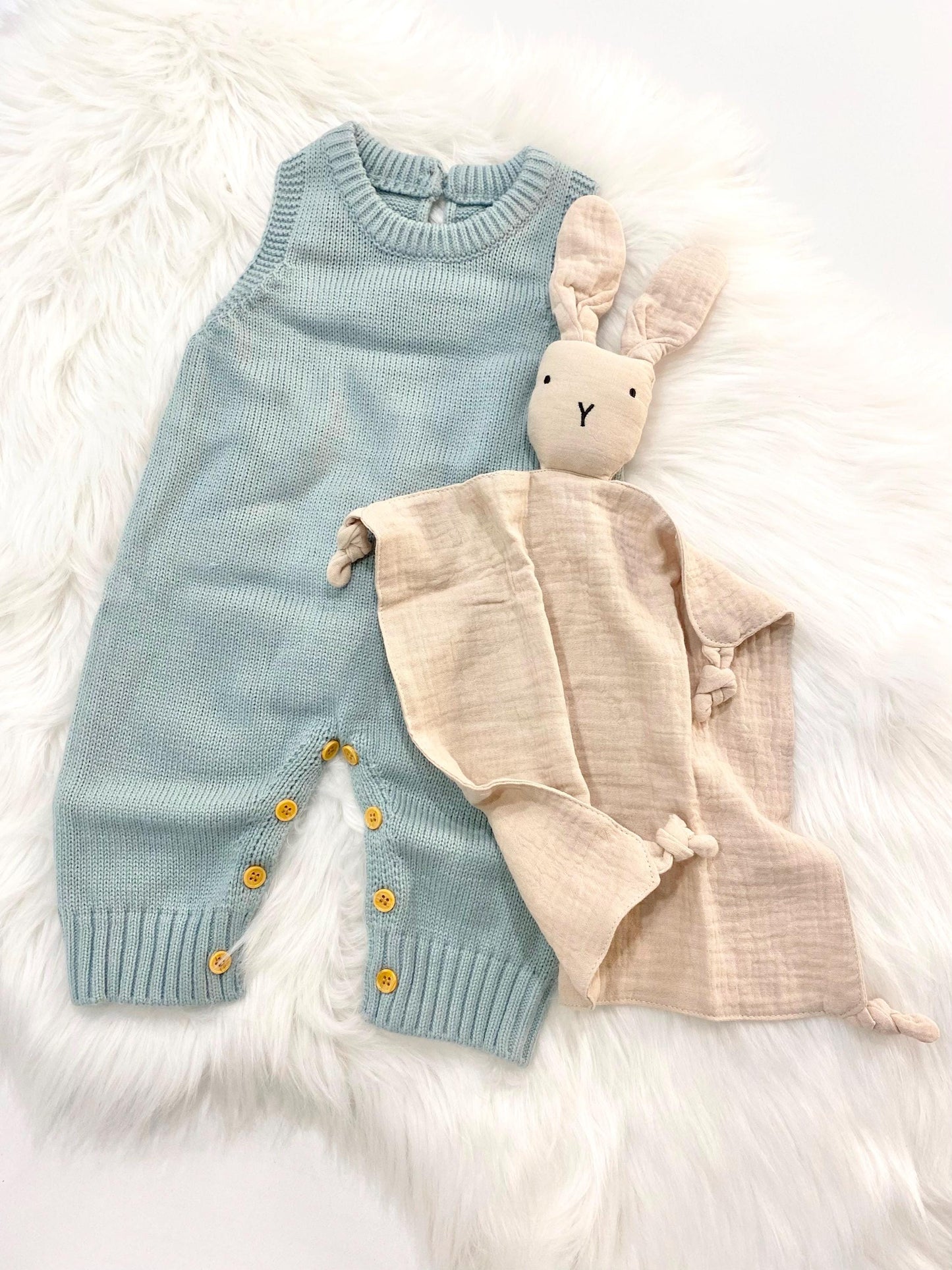 Baby Boys Blue Knit Sweater Romper Outfit John Johns Pants Romper Outfit for Baby Boy