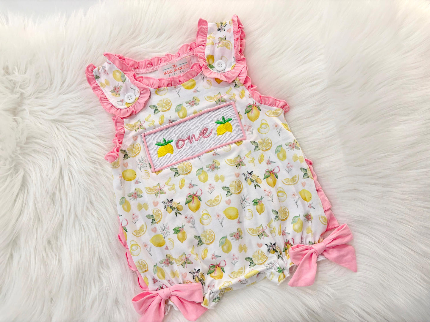 lemon first birthday sweet lemons and bows first birthday girl romper hot pink yellow and white outfit, girls sweet to be one pink lemonade smocked bubble romper first birthday spring summer bows ruffle embroidered smocked lemon 1st birthday outfit romper baby girl