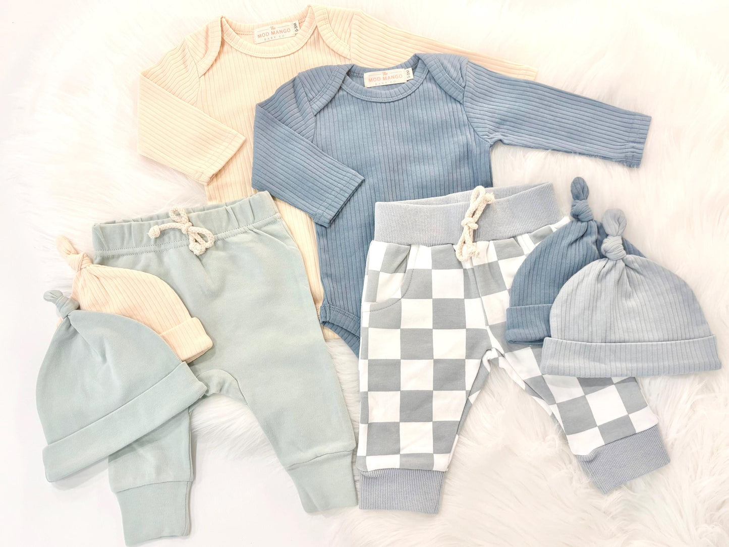 newborn baby boy twins outfit baby shower gift set bodysuit onesie hat joggers pants gift set, coming home outfit, going home outfit, take home outfit, newborn hospital basics, boy baby shower gift, organic cotton ribbed romper tie hat long sleeves boutique baby gift, twins, triplets' multiples outfits boy newborn baby khaki beige blue cream brown checkered