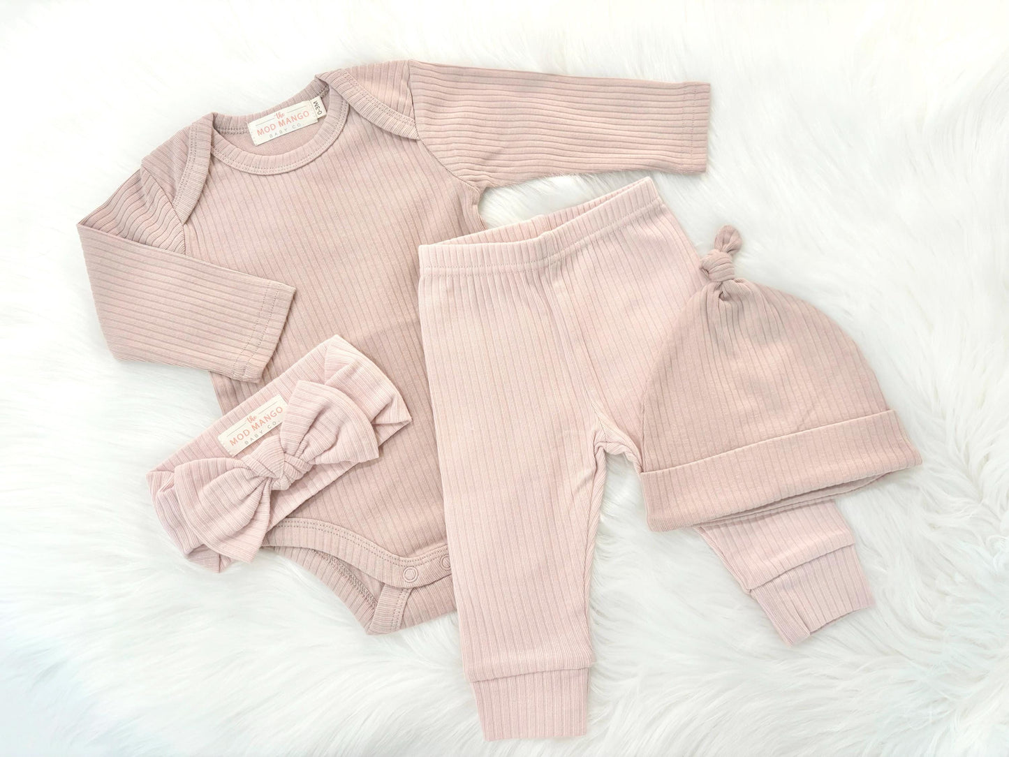 newborn baby girl twins outfit baby shower gift set bodysuit onesie hat leggings pants headband bow gift set, coming home outfit, going home outfit, take home outfit, newborn hospital basics, girl baby shower gift, organic cotton ribbed romper tie hat long sleeves boutique baby gift, twins, triplets' multiples outfits girl newborn baby khaki blush cream pink