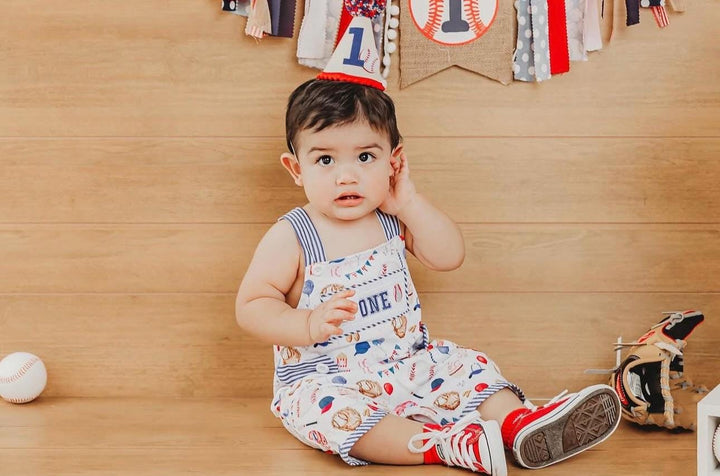 roockie of the year cake smash outfit first birthday boy romper baseball royal blue red tan beige smash cake outfit overalls, ONE smocked romper first birthday baseballs, sports embroidered smocked spring summer 1st birthday boy outfit romper cake smash outfit baby boys, the mod mango baby boutique co