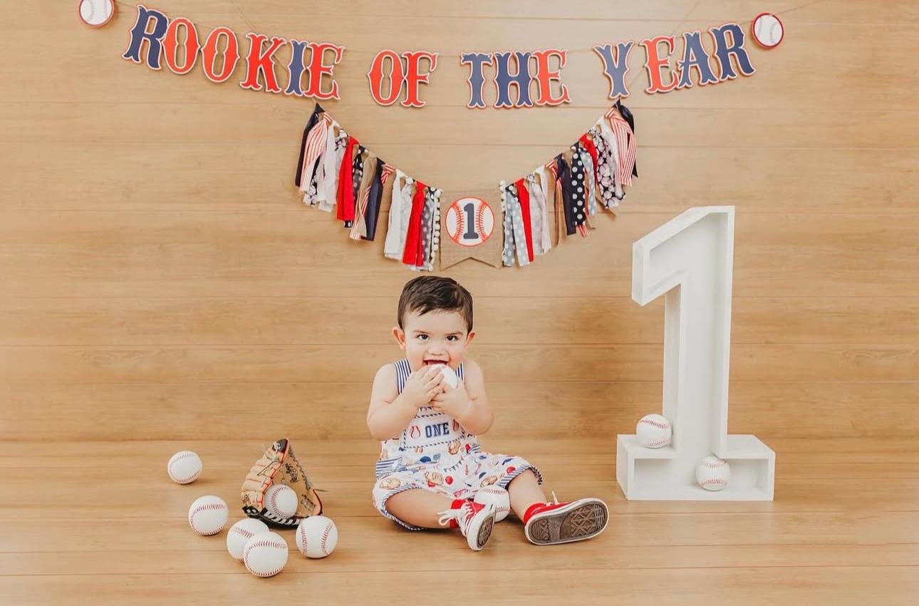 roockie of the year cake smash outfit first birthday boy romper baseball royal blue red tan beige smash cake outfit overalls, ONE smocked romper first birthday baseballs, sports embroidered smocked spring summer 1st birthday boy outfit romper cake smash outfit baby boys, the mod mango baby boutique co