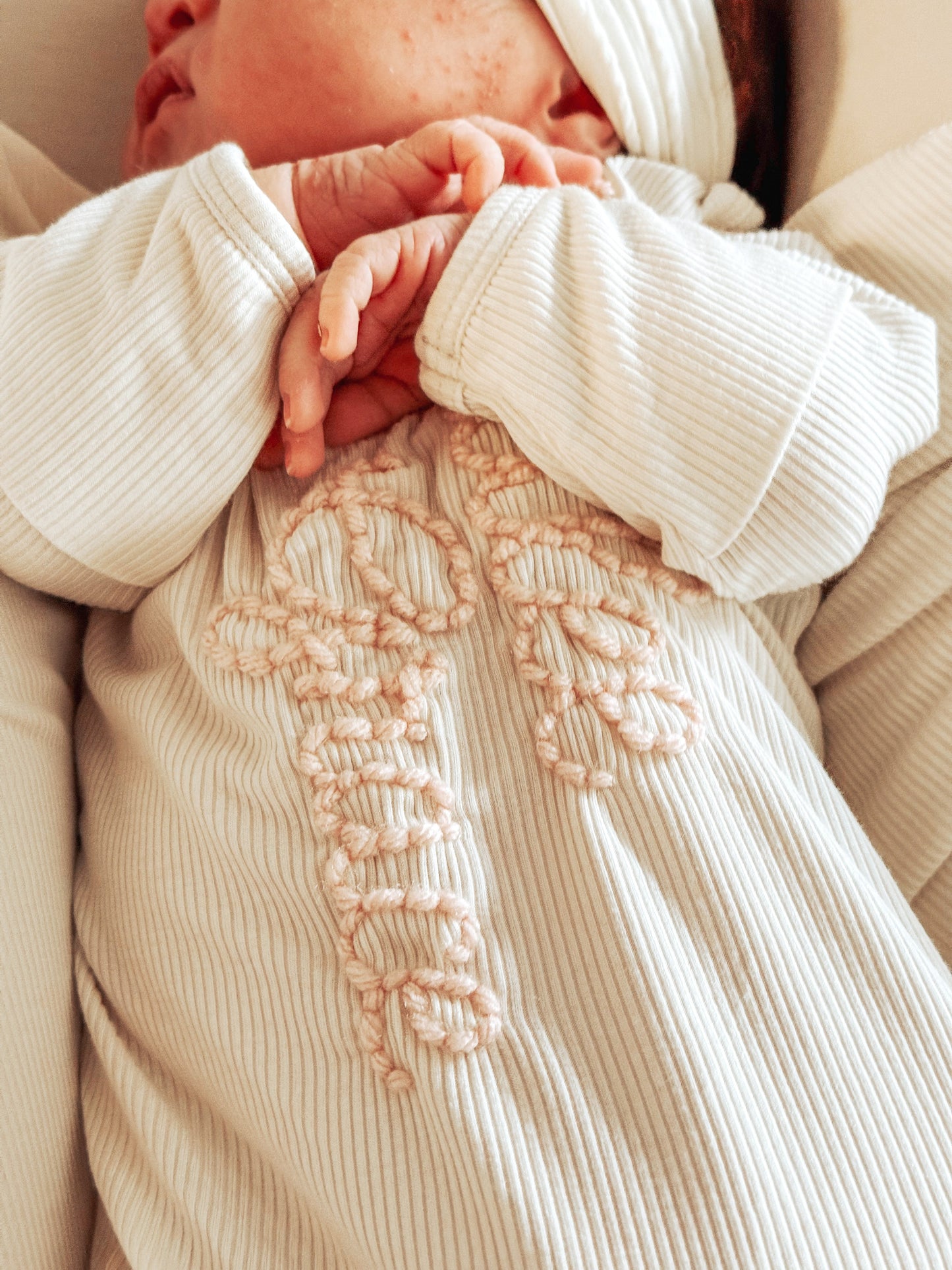 Newborn Girls Bamboo Knotted Gown, Headband and Swaddle Layette Set