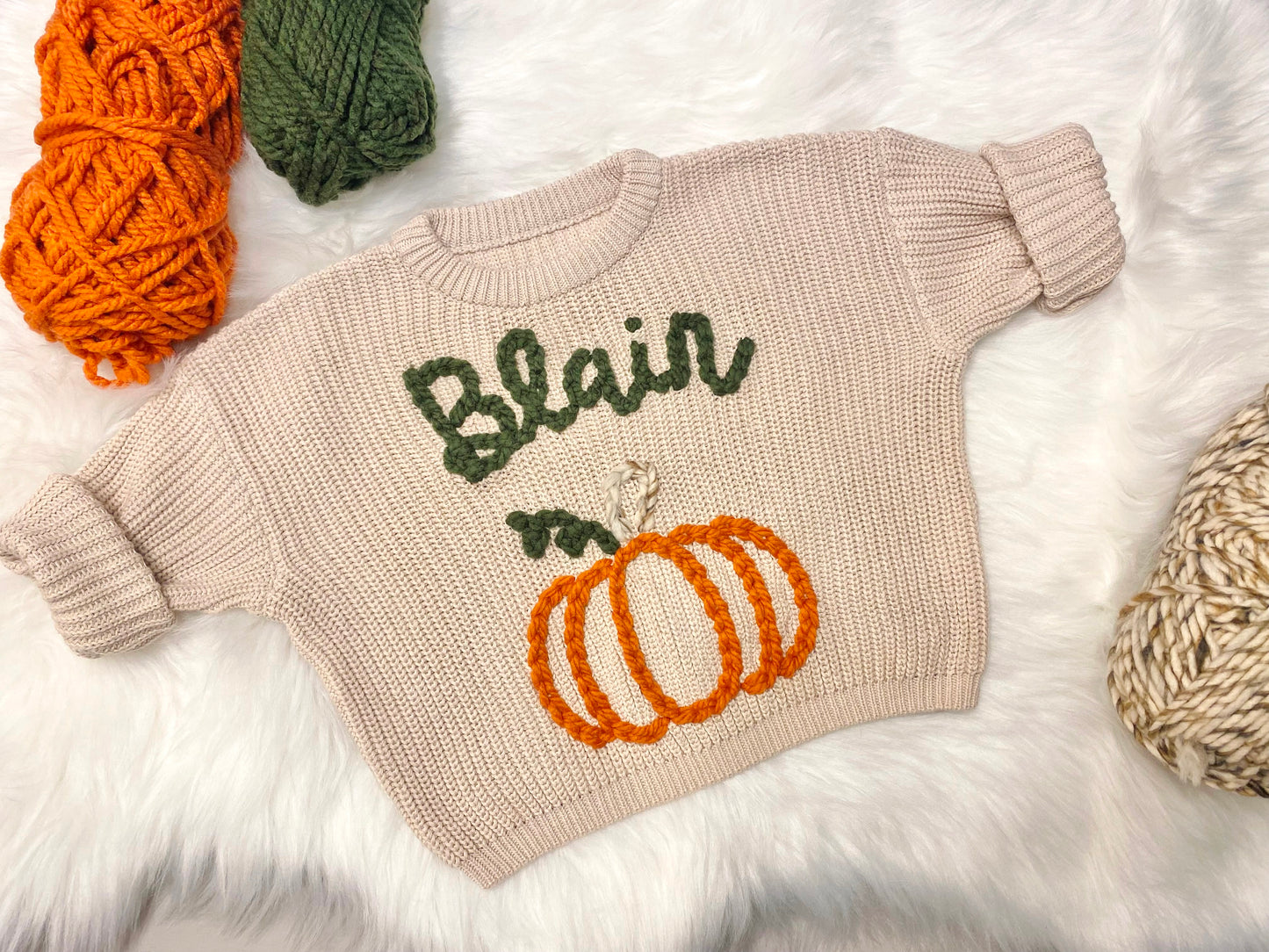 Personalized Pumpkin Sweater for Baby & Toddler Boys & Girls