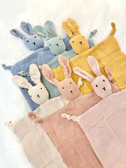 Newborn Muslin Security Blanket Lovey Bunny Comforter Baby Gift