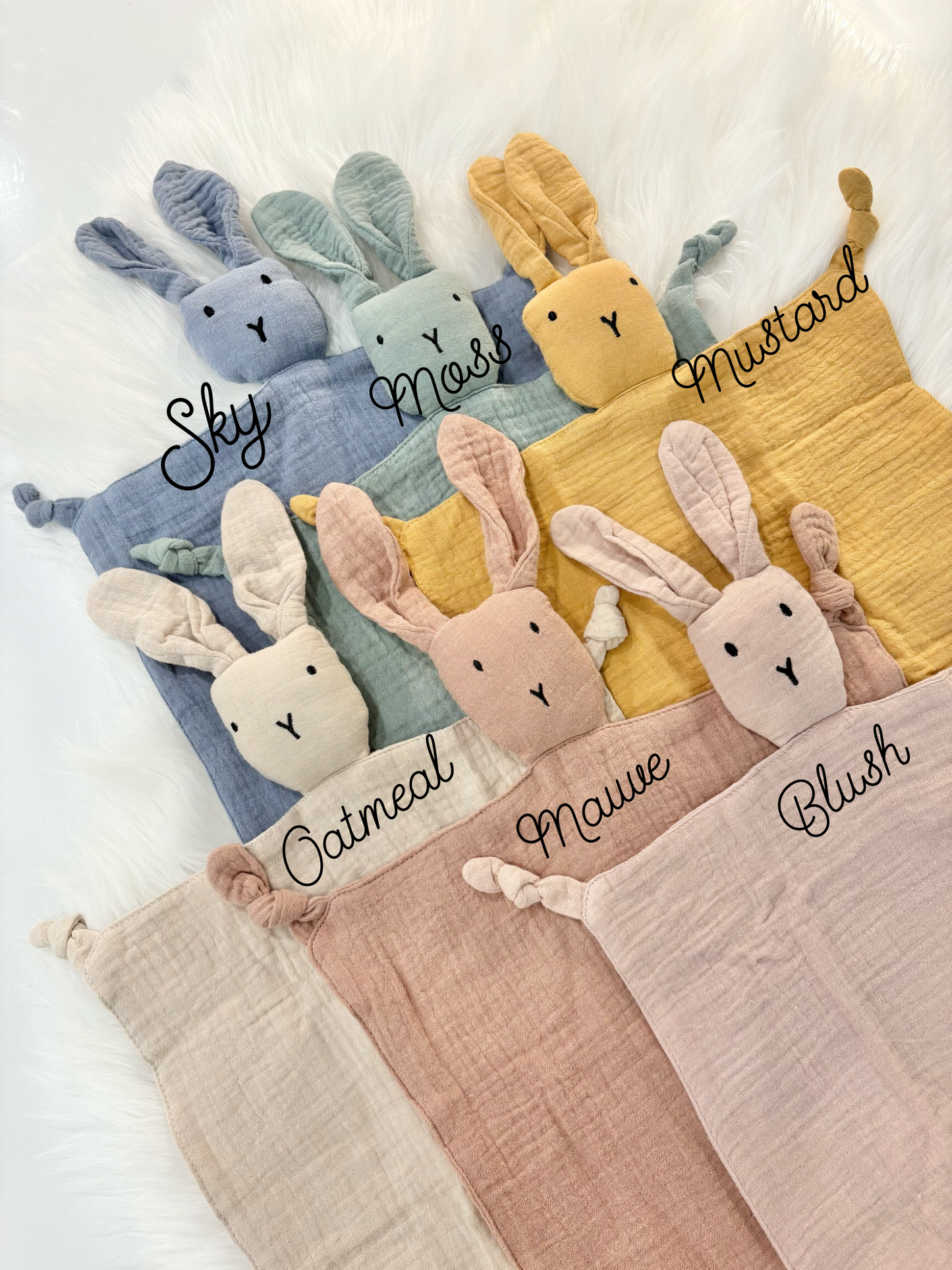 Newborn Muslin Security Blanket Lovey Bunny Comforter Baby Gift