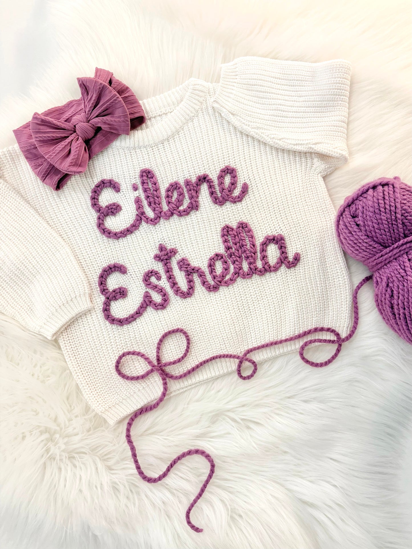 Girls Hand Embroidered Baby Sweater with Name