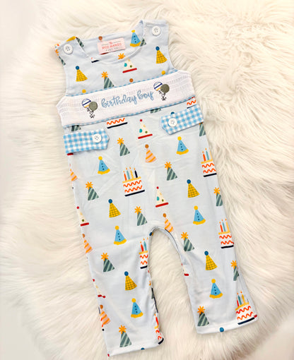 It's Fun to be ONE Boys First Birthday Smocked Romper Outfit