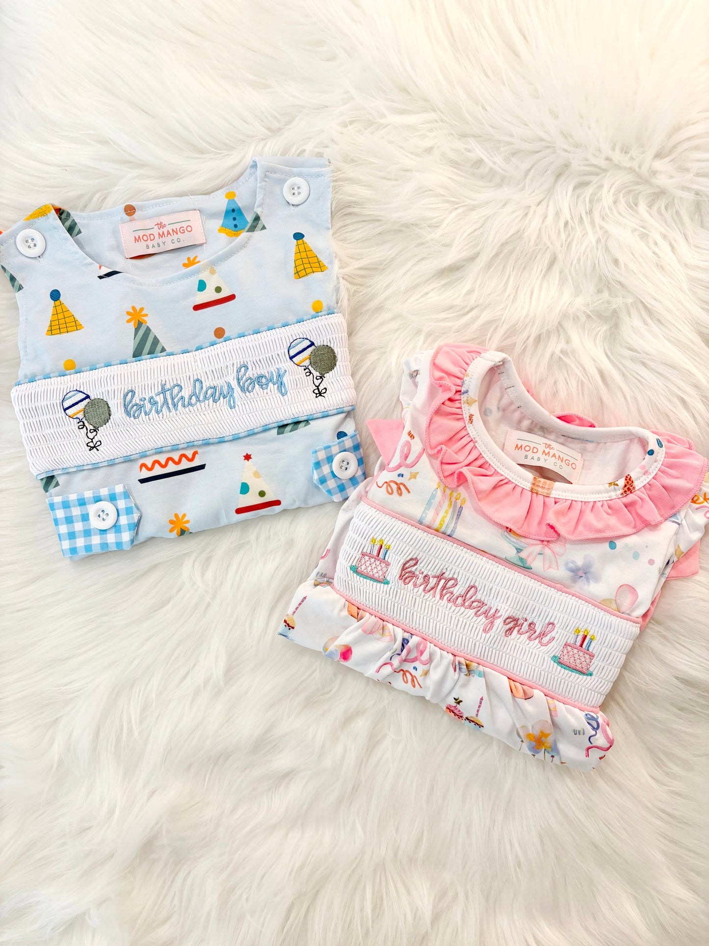 It's Fun to be ONE Boys First Birthday Smocked Romper Outfit