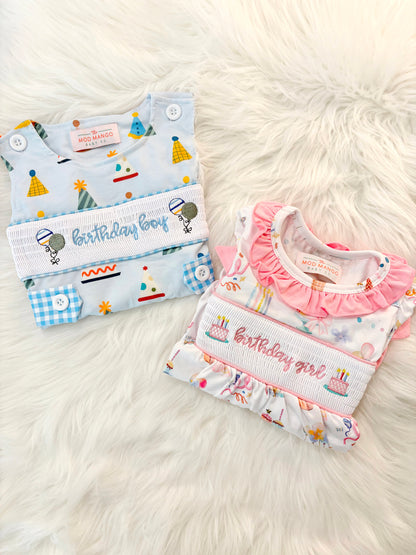 It's Fun to be ONE Boys First Birthday Smocked Romper Outfit