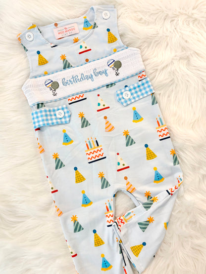 It's Fun to be ONE Boys First Birthday Smocked Romper Outfit