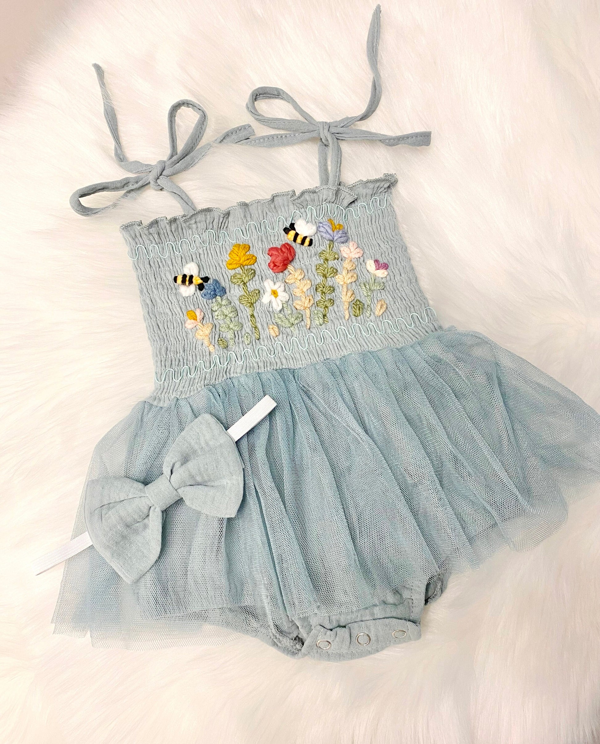 CUSTOM Hand Embroidered First Birthday ONE Tutu Dress Romper Outfit - 6-12 months / Pink CUSTOM Hand Embroidered First Birthday ONE Tutu Dress Romper Outfit - 6-12 months / Pink