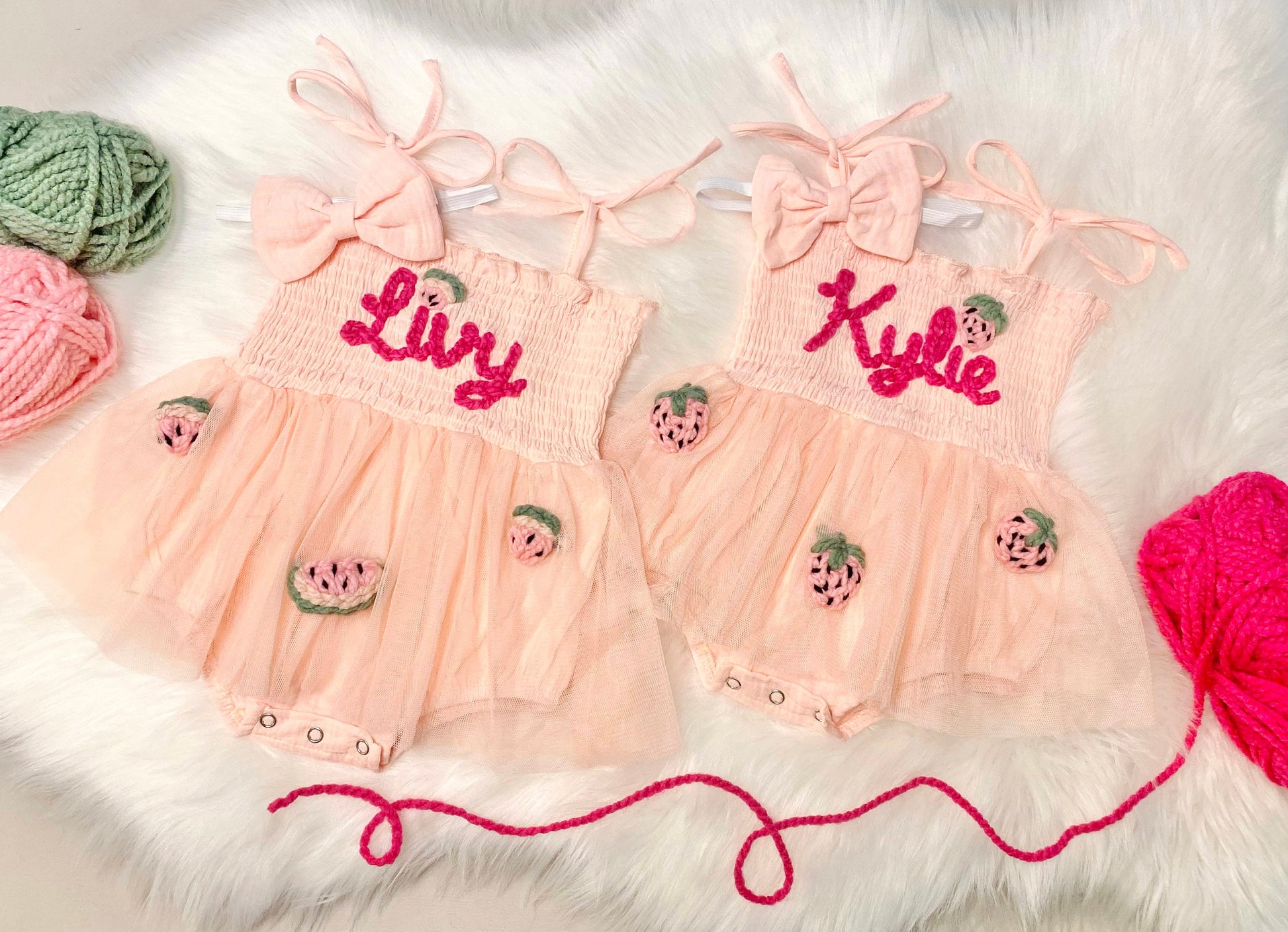 CUSTOM Hand Embroidered First Birthday ONE Tutu Dress Romper Outfit - 6-12 months / Pink CUSTOM Hand Embroidered First Birthday ONE Tutu Dress Romper Outfit - 6-12 months / Pink