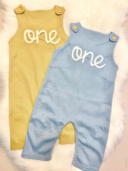 waffle knit baby boys first birthday one romper overalls jon jons blue green tan brown, first birthday theme boys romper first birthday overalls outfit leather one patch bear first one happy camper woodland boys first birthday outfit, the mod mango baby boutique co
