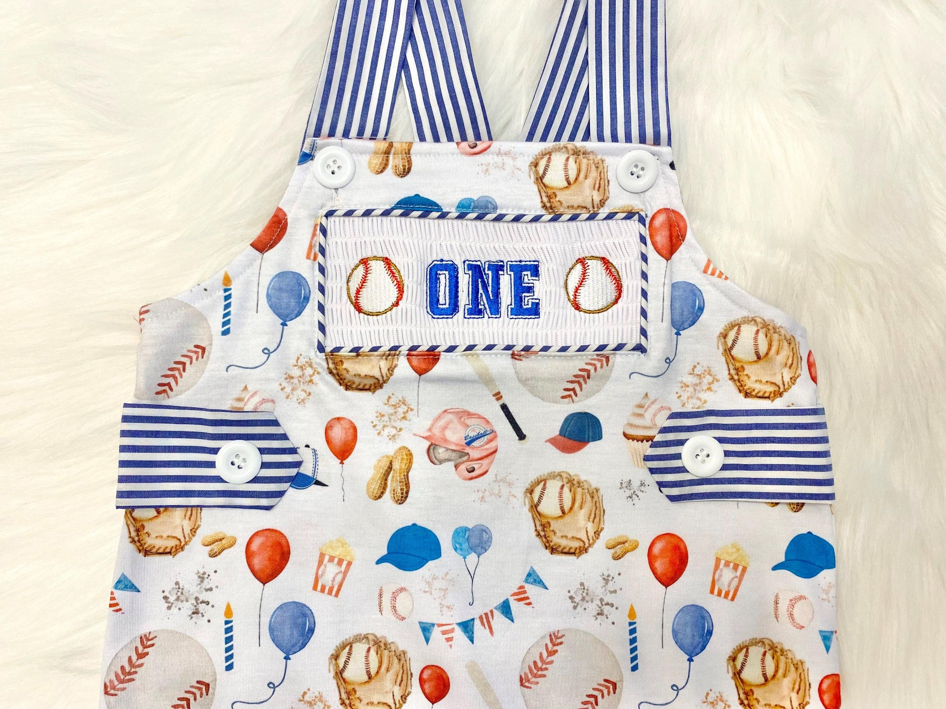 roockie of the year first birthday boy romper baseball royal blue red tan beige smash cake outfit overalls, ONE smocked romper first birthday baseballs, sports embroidered smocked spring summer 1st birthday boy outfit romper baby boys