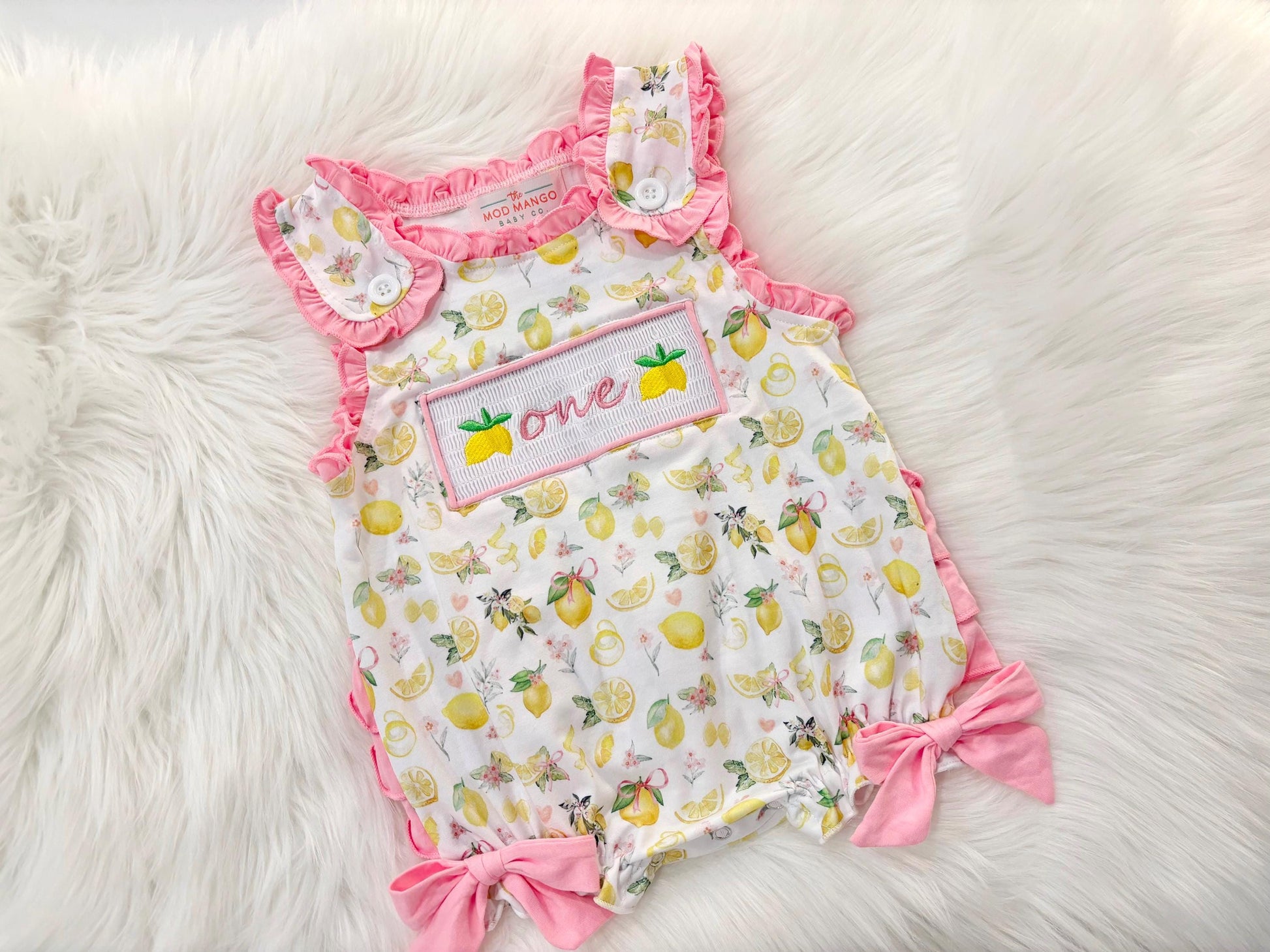 lemon first birthday sweet lemons and bows first birthday girl romper hot pink yellow and white outfit, girls sweet to be one pink lemonade smocked bubble romper first birthday spring summer bows ruffle embroidered smocked lemon 1st birthday outfit romper baby girl