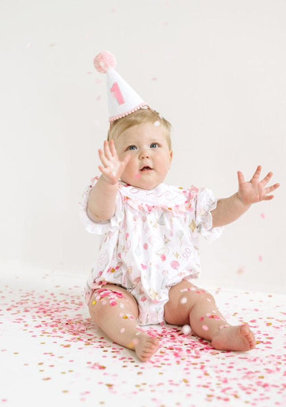 one silly goose girls first birthday bubble romper outfit pink bows first birthday girl romper pink and white outfit, pink sage green smocked dress first birthday embroidered  goose smocked short sleeve 1st birthday outfit ruffle dress baby girls