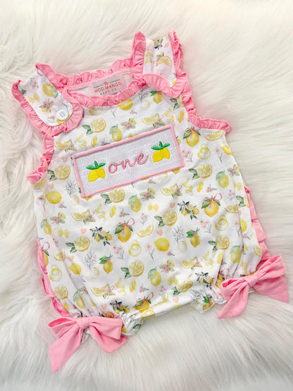 lemon first birthday sweet lemons and bows first birthday girl romper hot pink yellow and white outfit, girls sweet to be one pink lemonade smocked bubble romper first birthday spring summer bows ruffle embroidered smocked lemon 1st birthday outfit romper baby girl, our main squeeze lemon birthday romper, fruit cake smash outfit