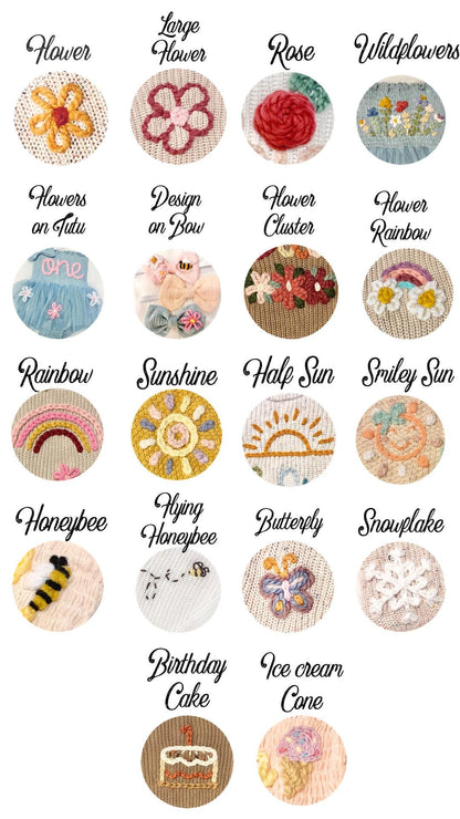 ADD-ON Embroidery Embellishment Design, Hand Embroidered Baby & Toddler Sweaters and more