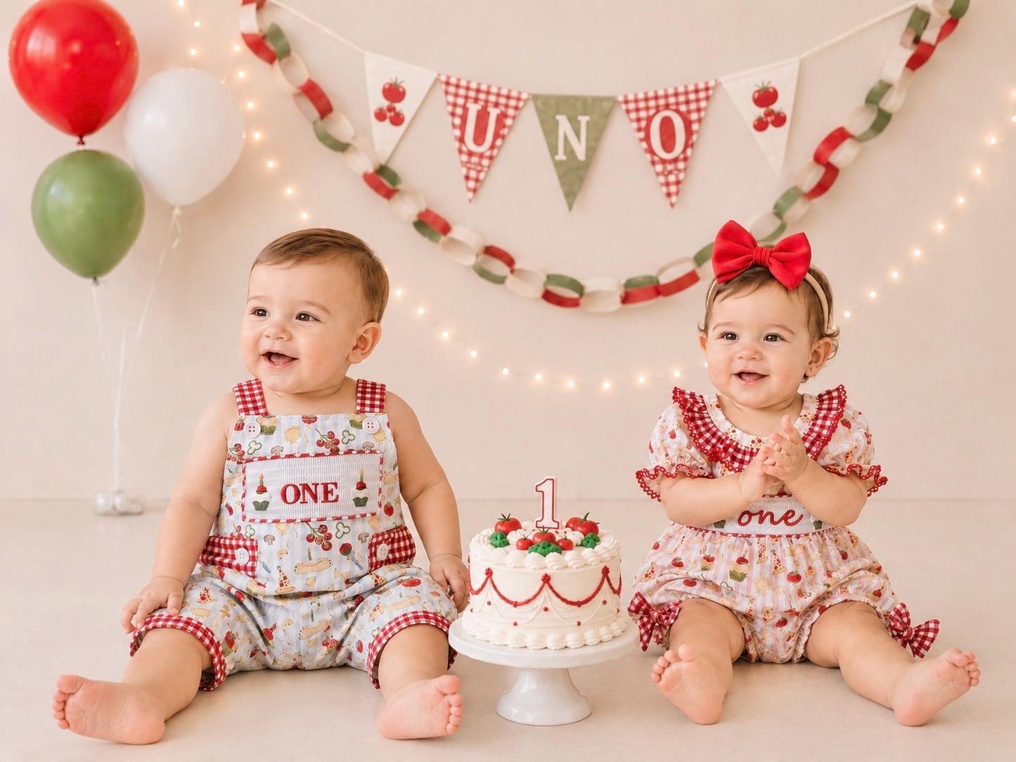 One Little Meatball Overalls Smocked Romper: Holy Cannoli Italian First Birthday Boy Outfit