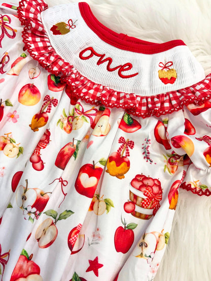 cutest one in the bushel apple of our eye first birthday outfit bubble romper red white and bows first birthday girl romper pink red and white gingham outfit, one apple of our eye red white smocked bubble romper first birthday bows ruffle embroidered smocked candy apple fall apples 1st birthday outfit romper baby girl, the mod mango