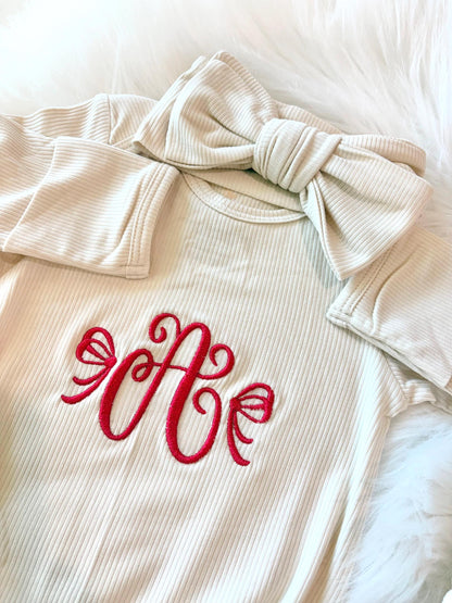 Matching Siblings Baby Toddler Sweater and Newborn Outfit Swaddle Set for Hospital Custom Big Little Sister Brother