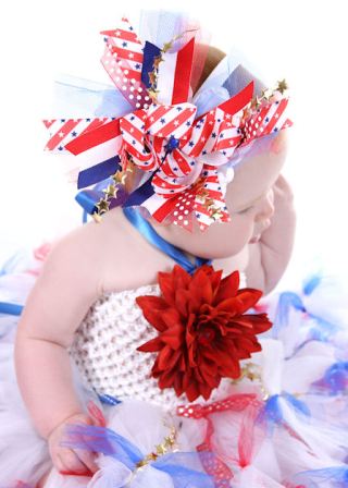 Star Spangled Princess Over the Top Hair Bow