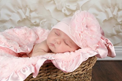 Pale Pink Lace Rose Cotton Flower Hat