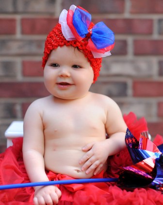 Lil' American Beauty Bow Crochet Hat