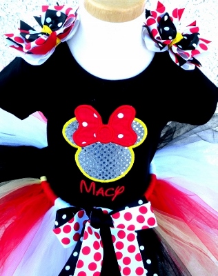 Sparkle Mouse Yellow & Red Birthday Tutu Outfit