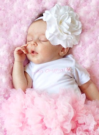 White Rose Infant Flower Headband