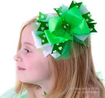 Luck of the Irish Couture Girls Hair Bow