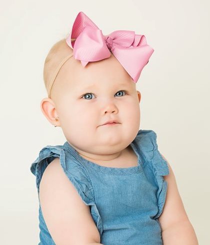Choose Color - Large Hair Bow Skinny Nylon Infant Headband
