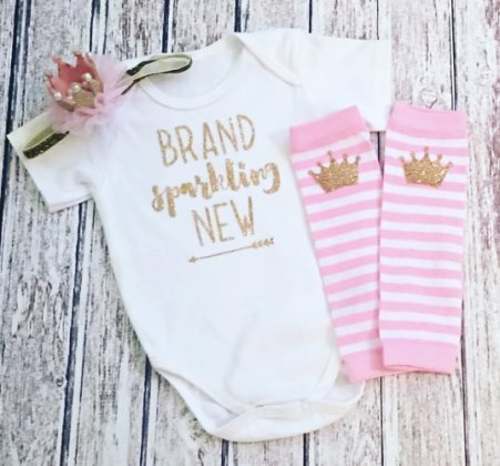 Pink and Gold Brand Sparkling New Glitter Outfit Set