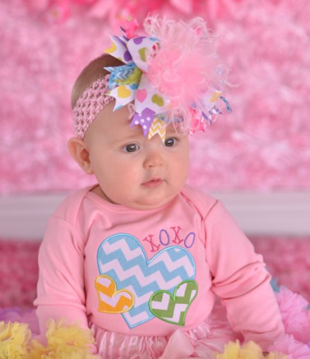 Pastel Conversation Hearts Over the Top Hair Bow Headband