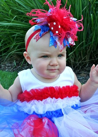4th of July Patriotic Over the Top Hair Bow Headband