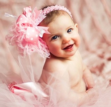 Sweet Baby Pink Over The Top Hair Bow Headband